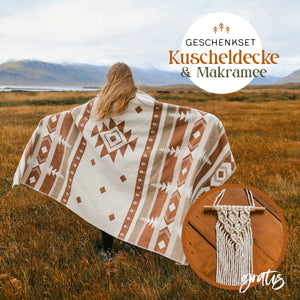 Wanderer Kuscheldecke mit gratis Makramee | Geschenkset
